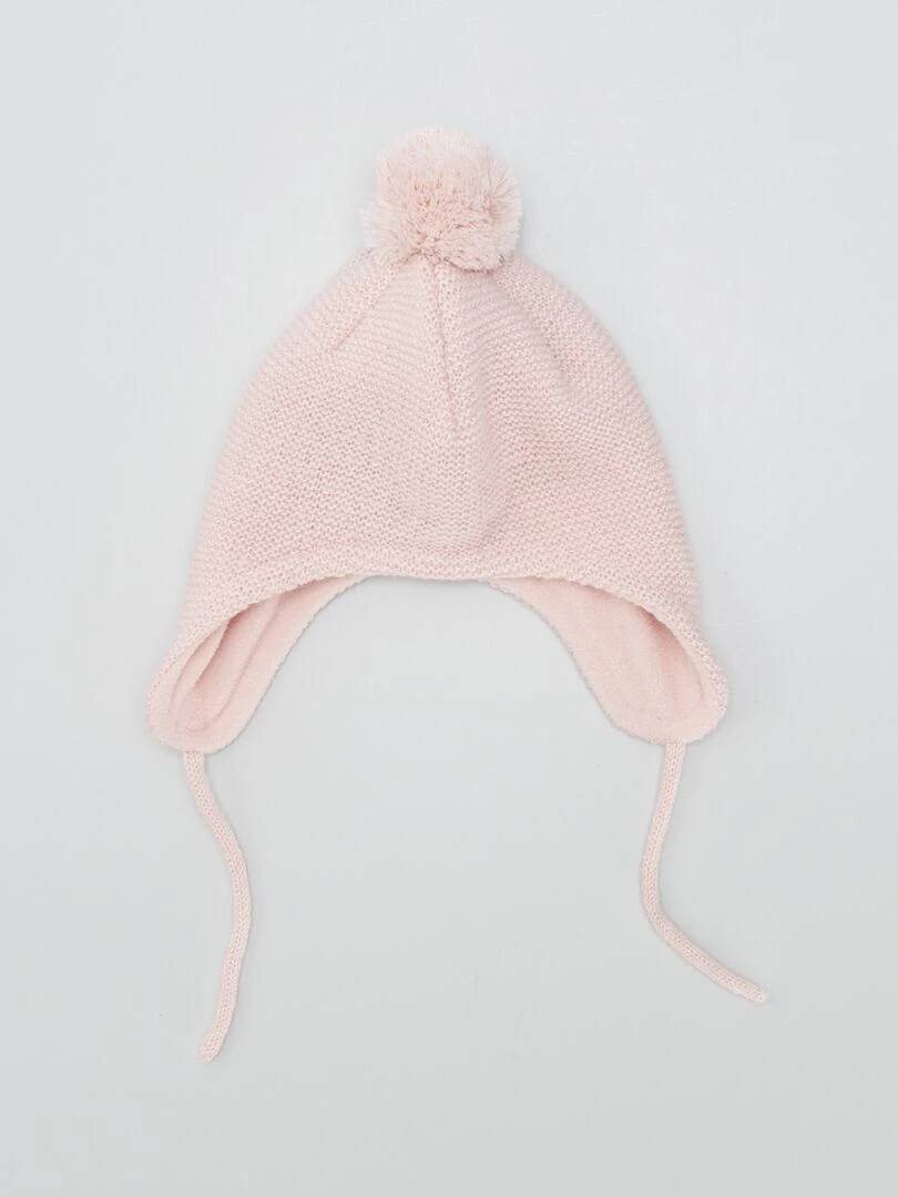 Bonnet péruvien en tricot Rose