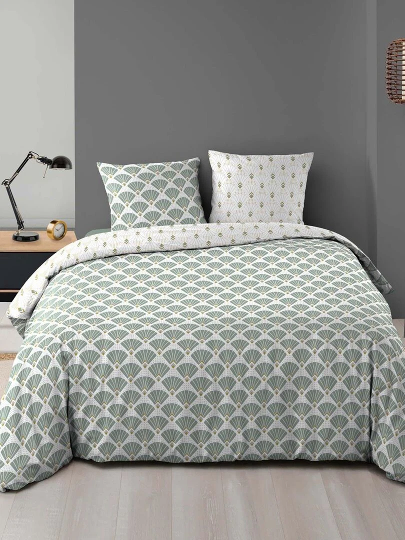 Housse couette + taies 220 x 240 cm artchic Diane Blanc