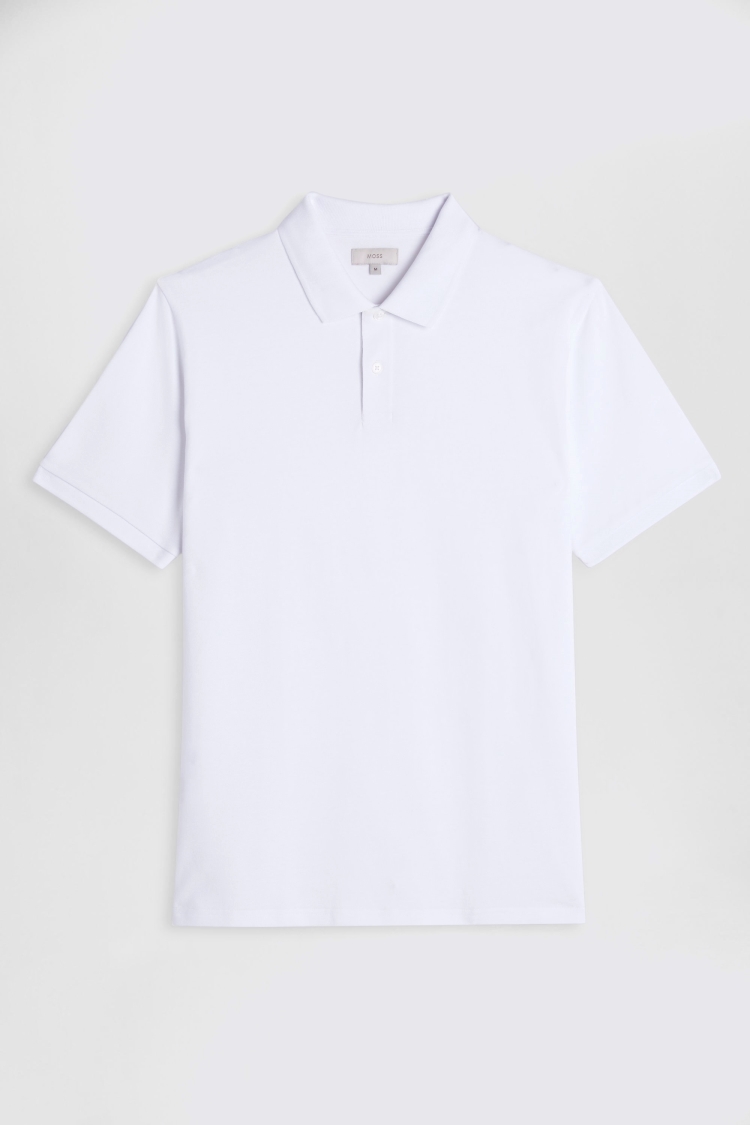 White Piqué Polo Shirt   Buy Online at Moss