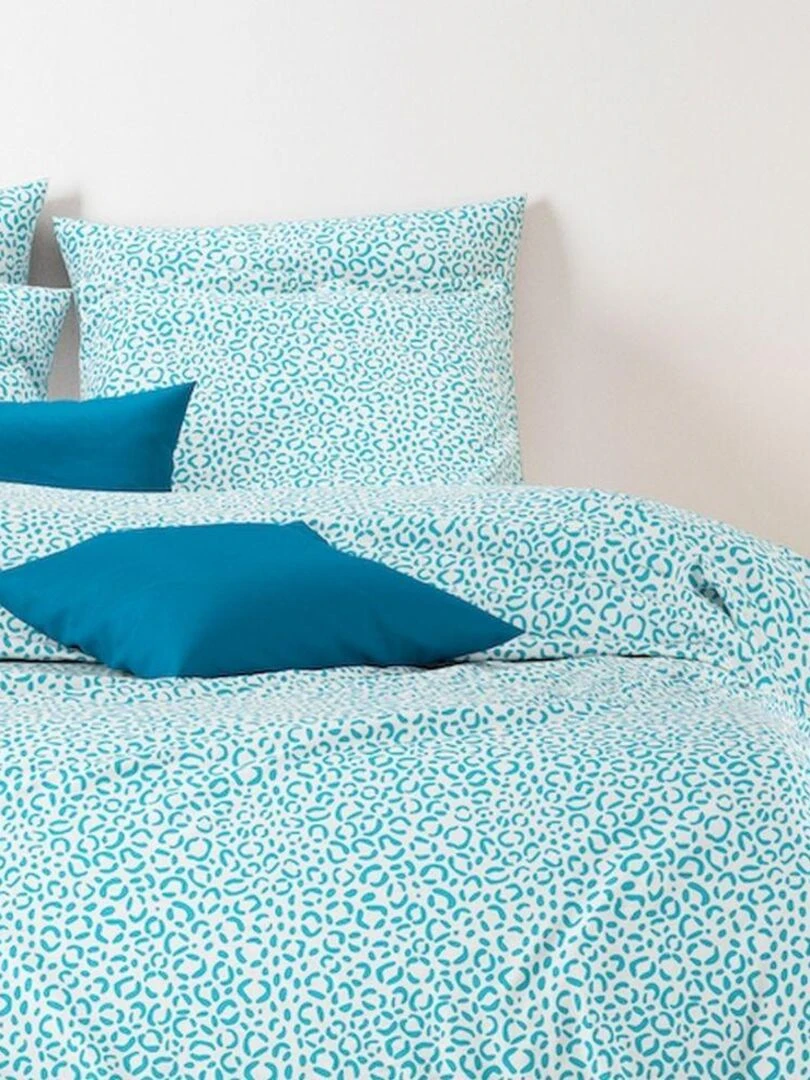 Parure de lit 2 places coton à motifs 220x240 cm   Bleu