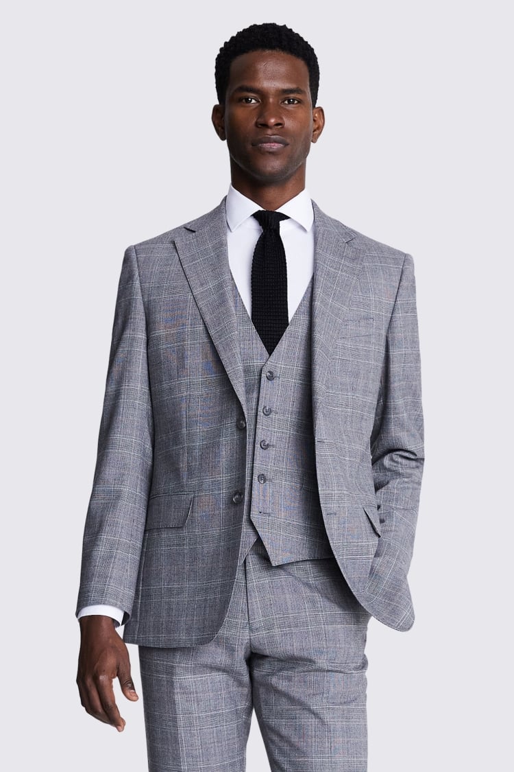 Ted Baker Tailored Fit Navy Check Jacket    Buy Online at Moss