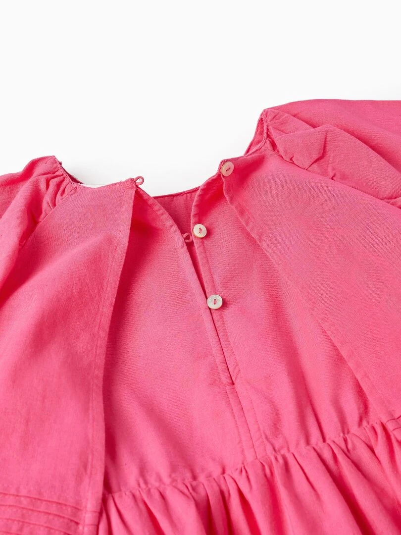 Robe avec superpositions pour fille 'Special Days' manches courtes CÉRÉMONIE   Rose