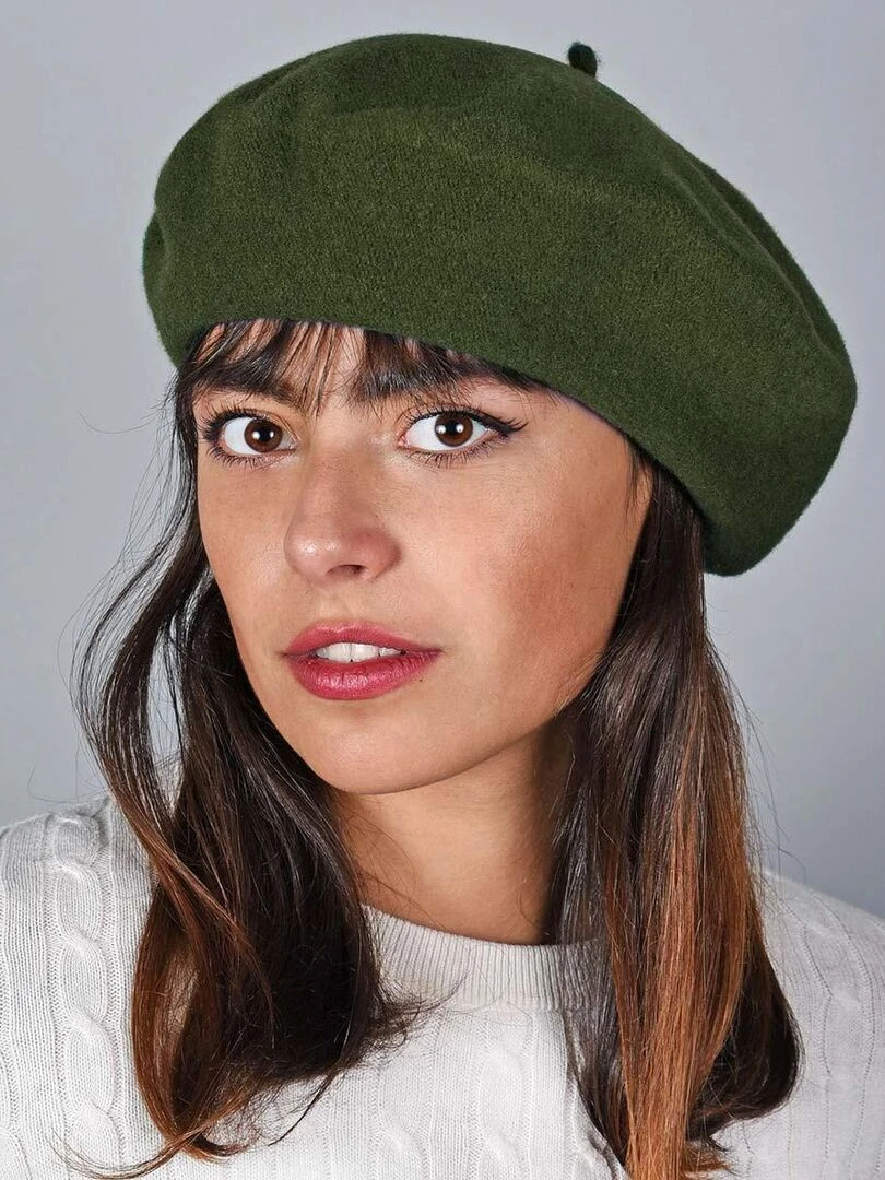 Béret Feutre de Laine Yva Made in UE Vert kaki