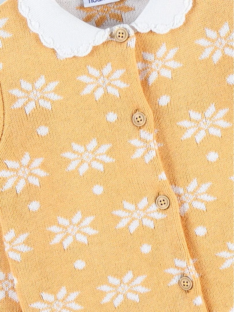 Cardigan tricot jacquard épais    Noukie's   Jaune