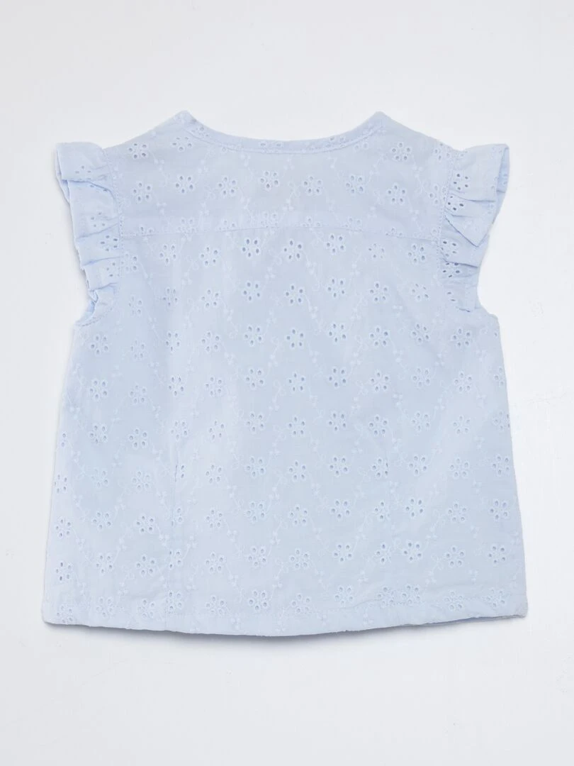 Chemisier avec broderies anglaises Bleu