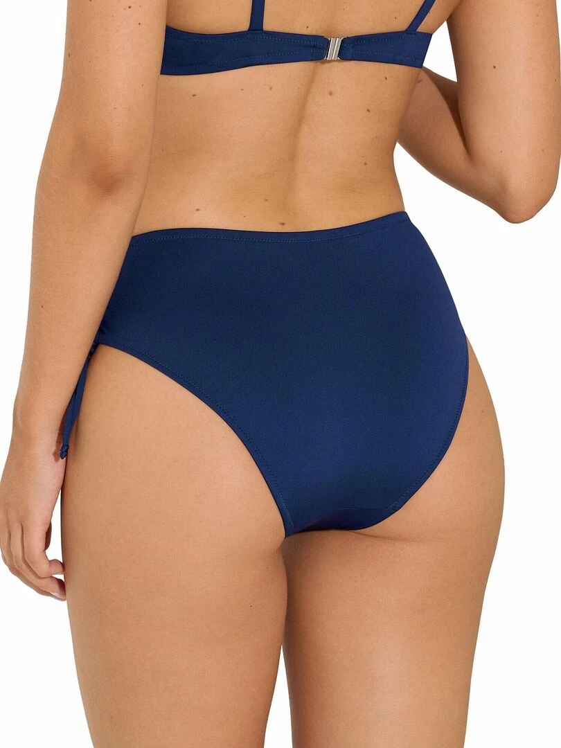 Bas maillot slip de bain taille haute côtés réglables Palma Bleu marine