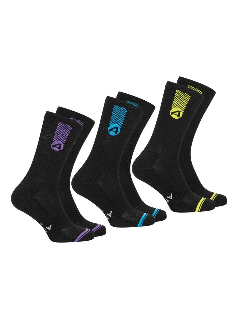 Lot de 3 paires de chaussettes mi hautes homme Training Dry Noir