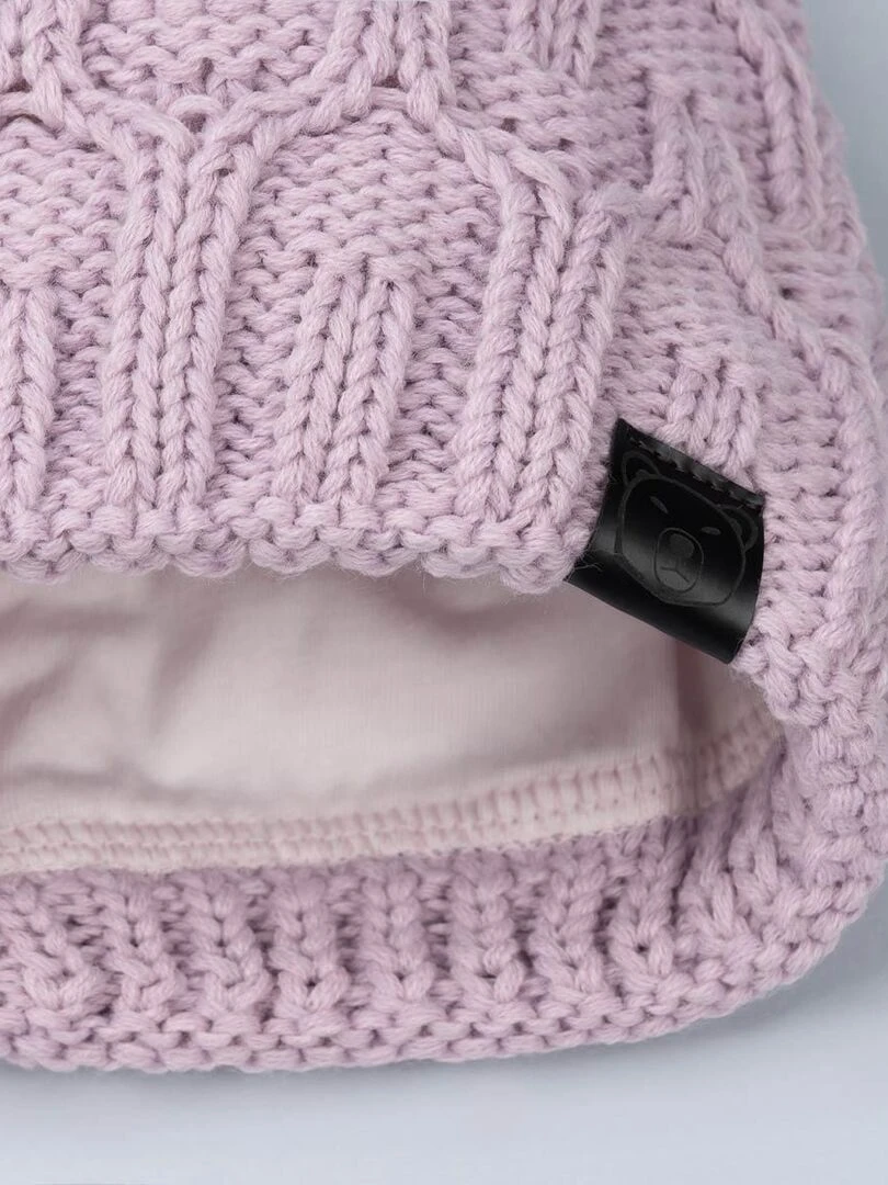 Ensemble Snood Bonnet Maribel   Made in UE   Mauve lilas