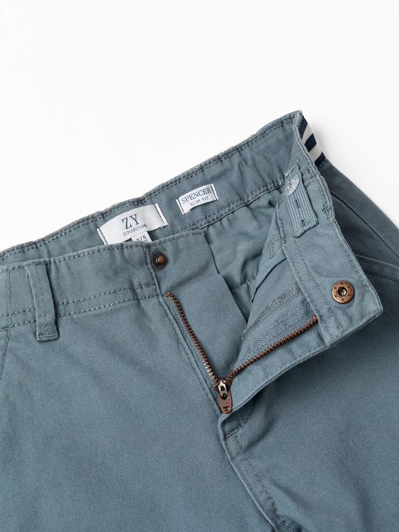 Pantalon en sergé de coton pour garçon 'Slim Fit'  ATLANTIC COMPANY   Bleu