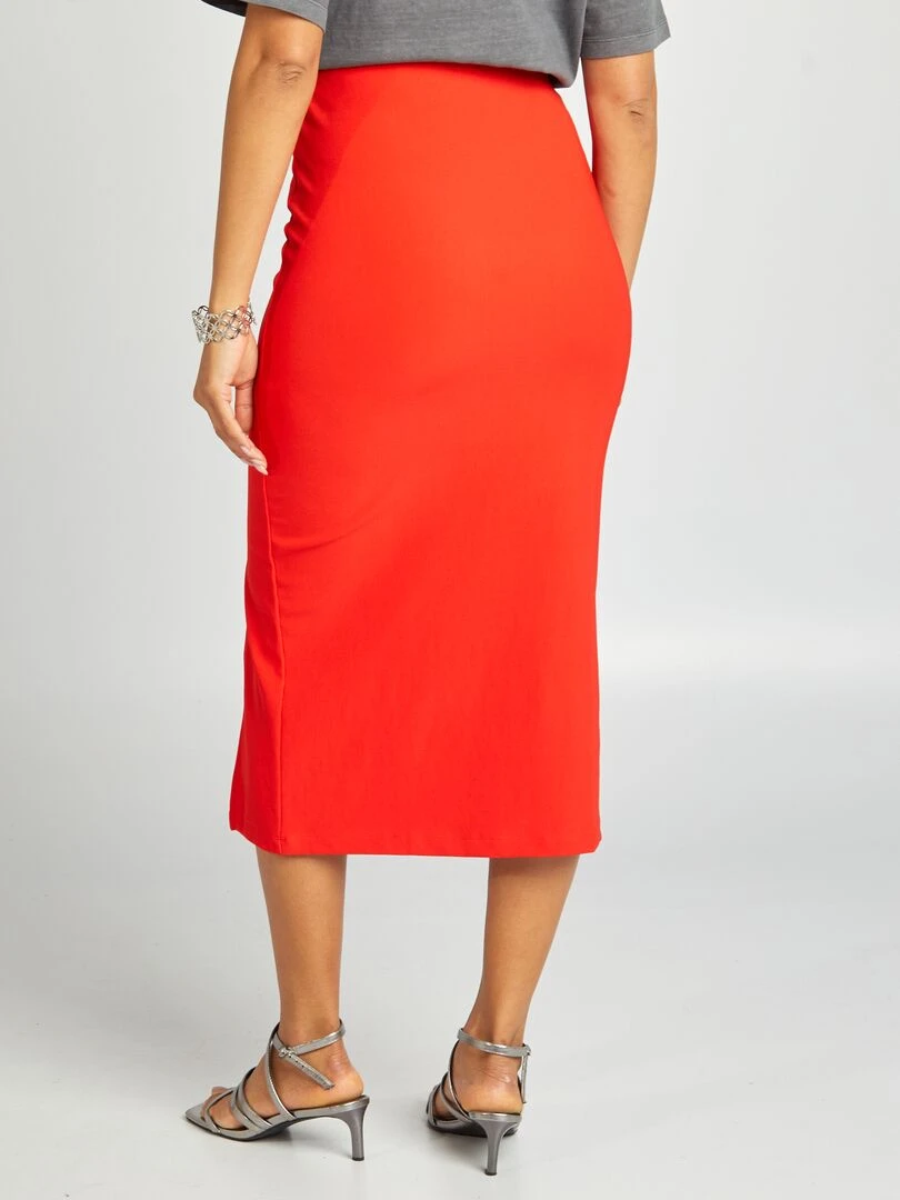 Jupe midi avec fentes   rouge