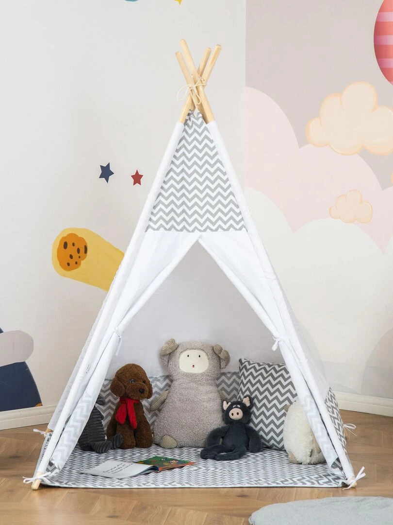 Tente teepee indien pour enfant style graphique   N/A