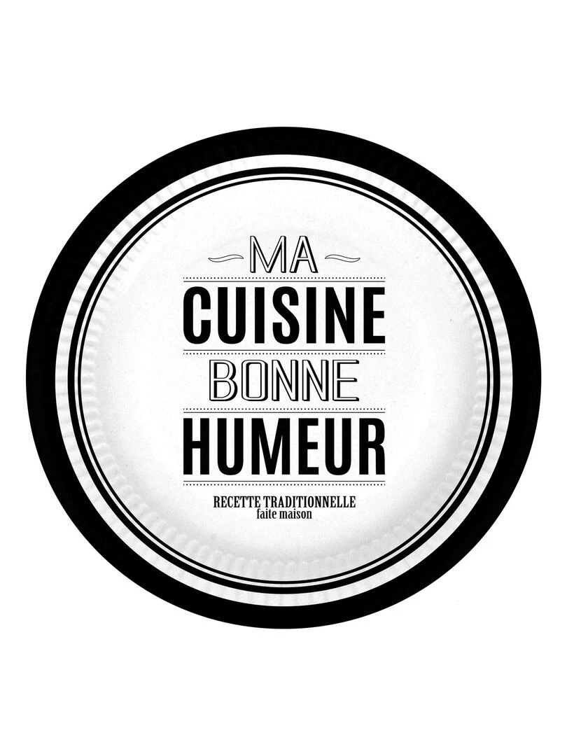 Set de 10 assiettes en carton 18 cm Ma cuisine Blanc