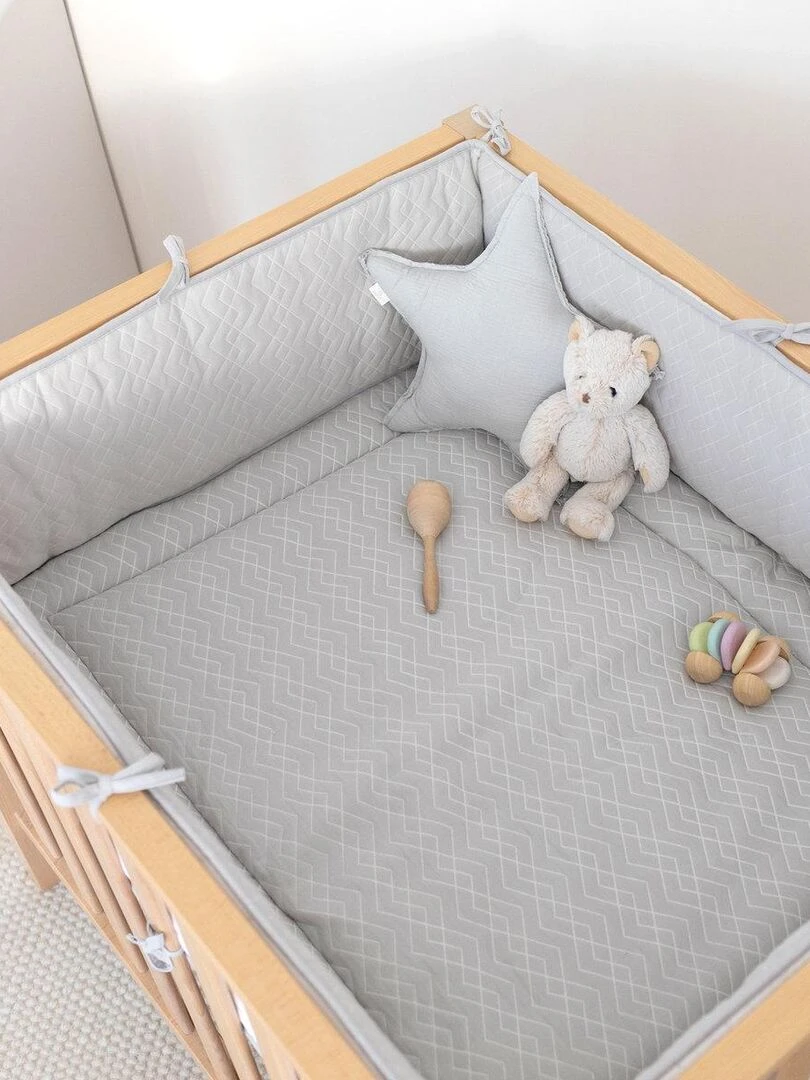 Bemini Tapis de parc et jeu Pady quilted jersey et jersey   Gris
