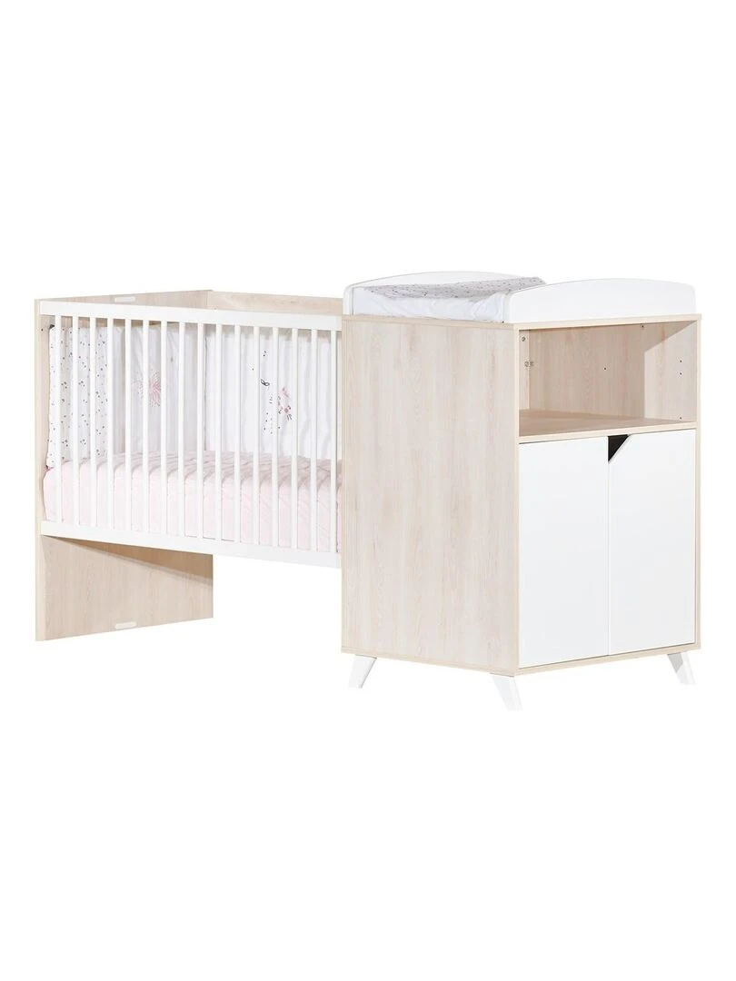 Lit combiné SCANDI BABYPRICE Blanc Beige
