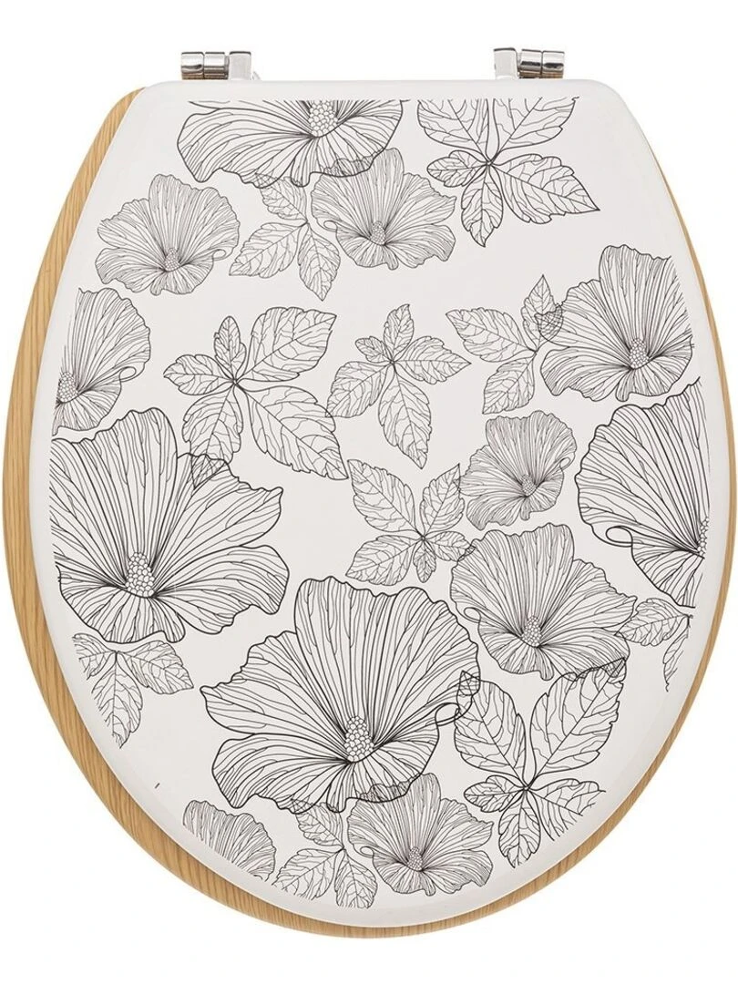 Abattant WC bois zinc Blackflora   Blanc