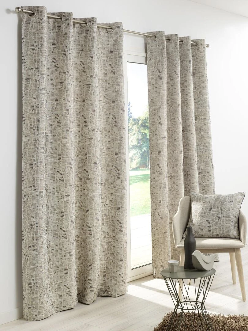 Rideau d'ameublement Effet tissé Beige