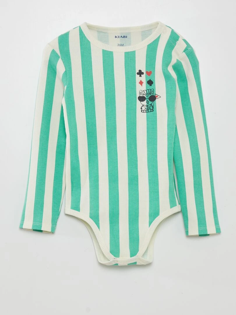 Body côtelé X Little Bad Wolf Mixte Vert/blanc