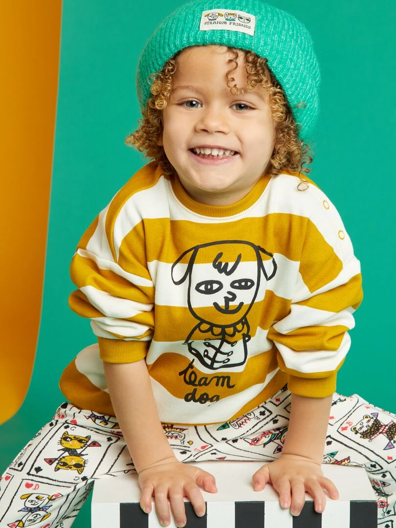 Sweat à col rond X Little Bad Wolf Jaune/blanc
