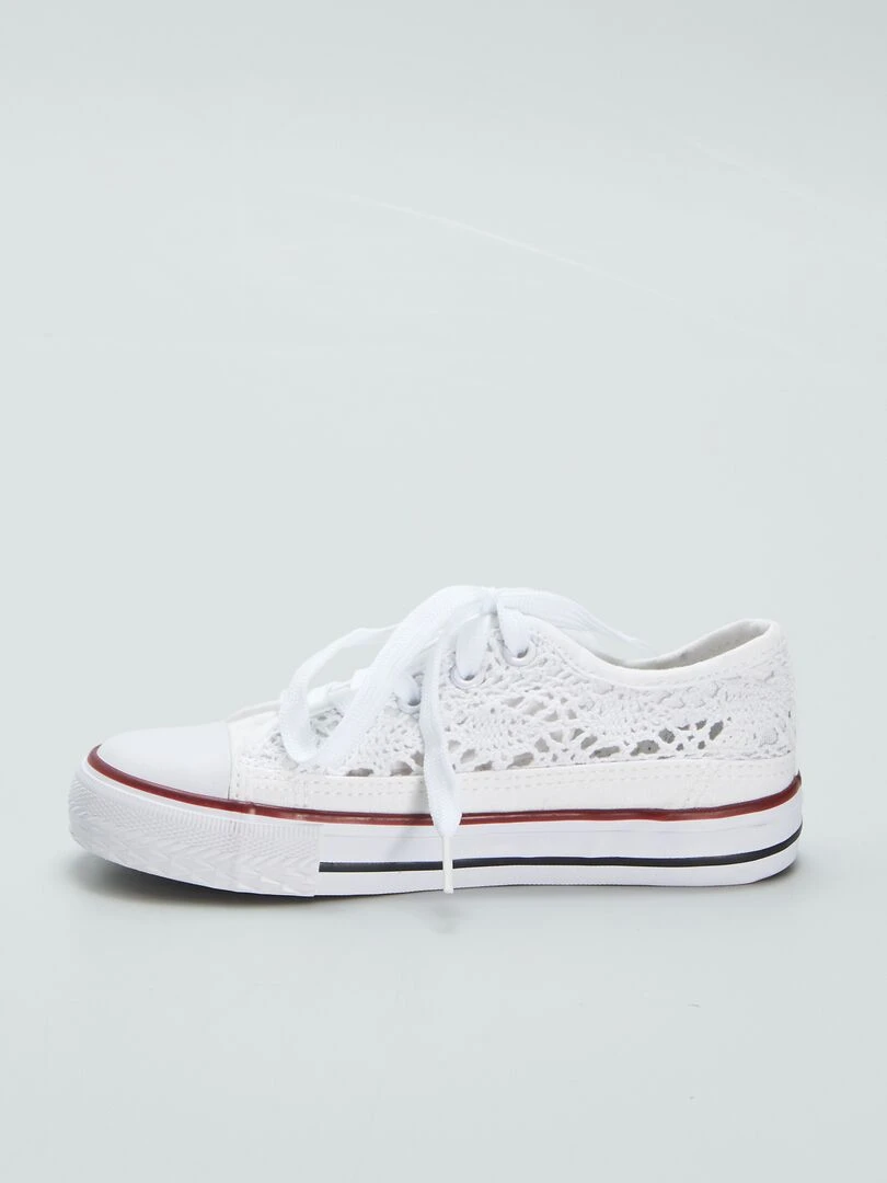 Baskets en toile ajourées   Blanc