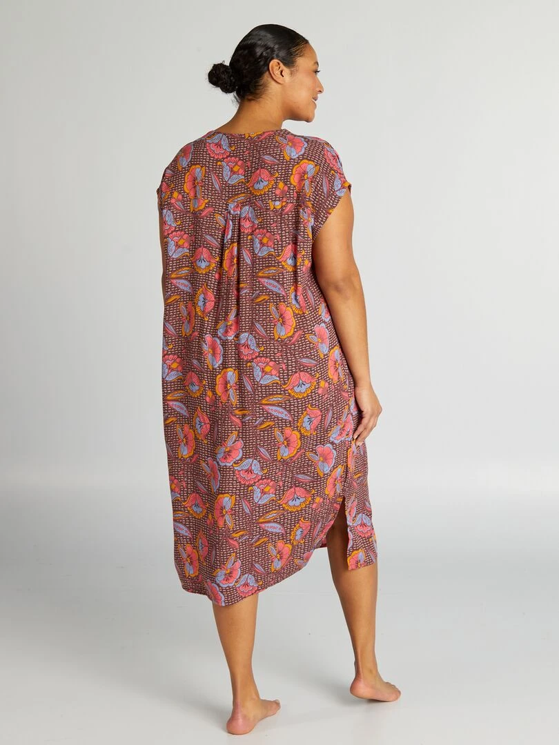 Chemise de nuit fluide imprimée Wax
