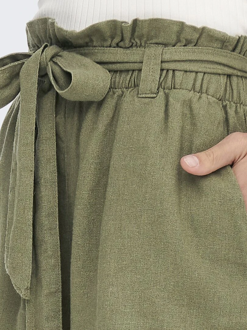 Short en lin 'JDY'   Kaki