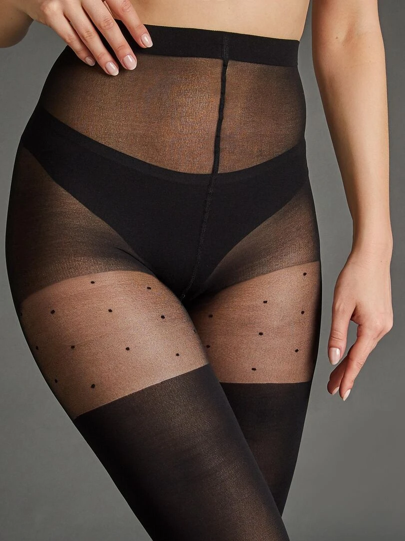 Collant fantaisie 60 deniers Feline   RougeGorge Lingerie   Noir
