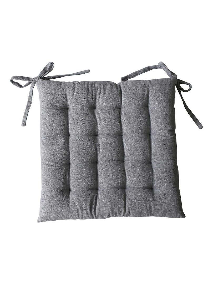 Galette de chaise en coton recyclé Gris clair
