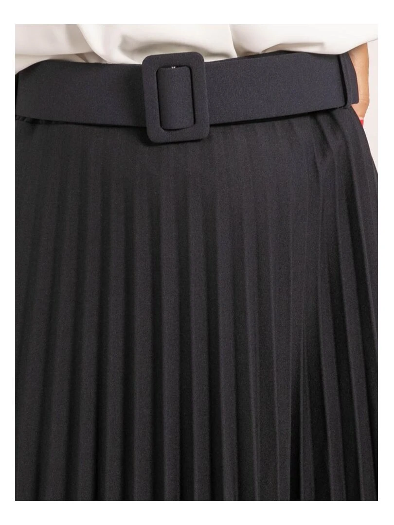 Jupe longue plissée et ceinture XOLEDE   Bleu marine