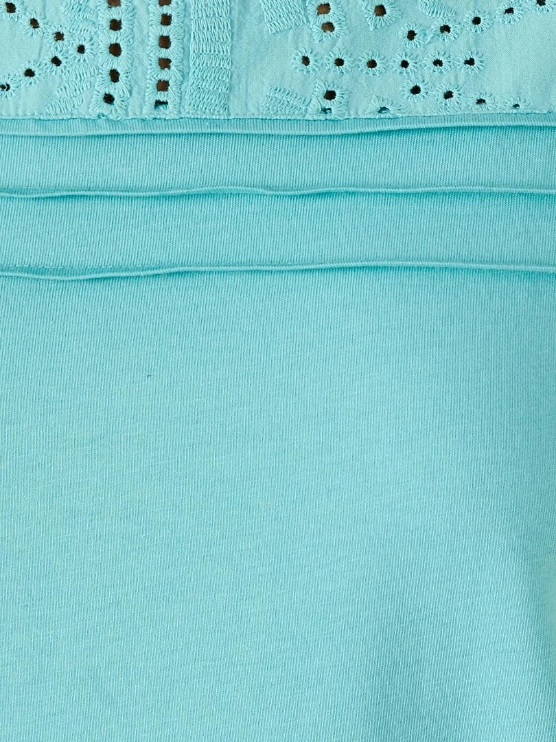 Tee shirt détails broderie anglaise   Damart   Bleu polaire