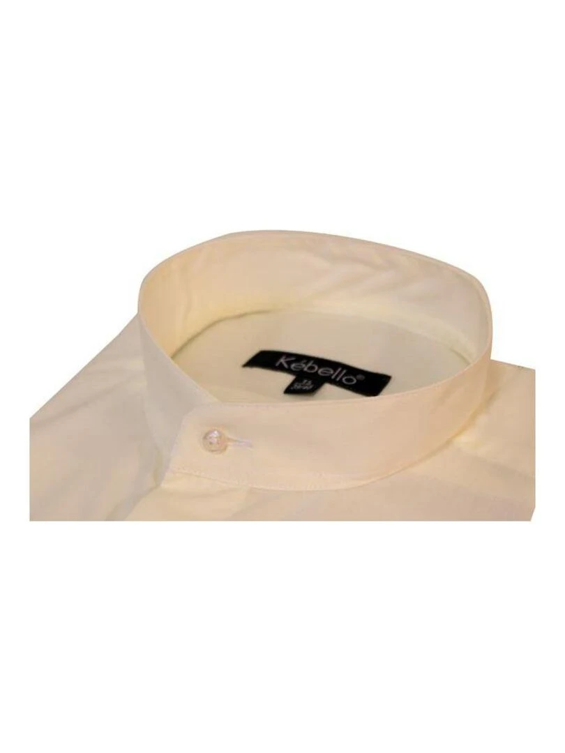 Chemise col mao Kebello Beige