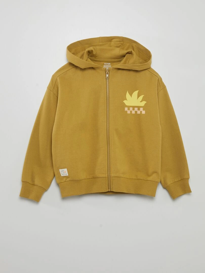 Sweat zippé à capuche   Grafik Edition   Vert