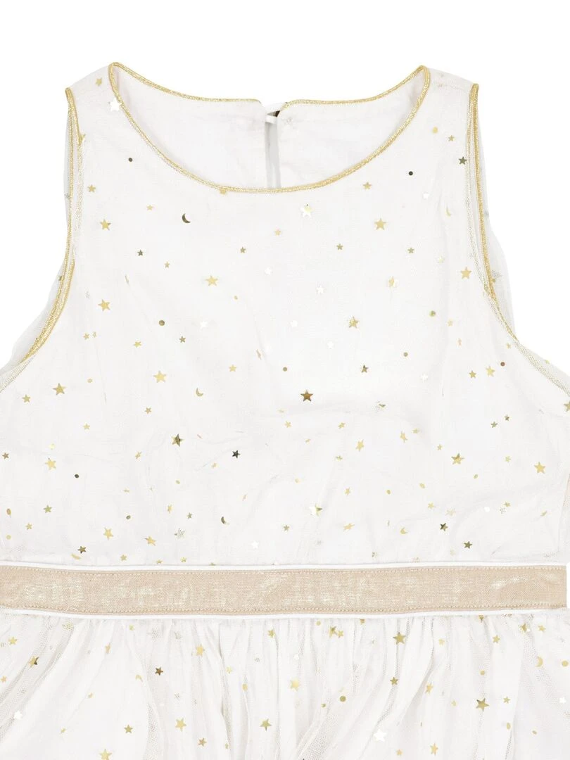 Robe de fête soirée   tulle  paillettes   HEPBURN   'LA FAUTE A VOLTAIRE'   Blanc cassé