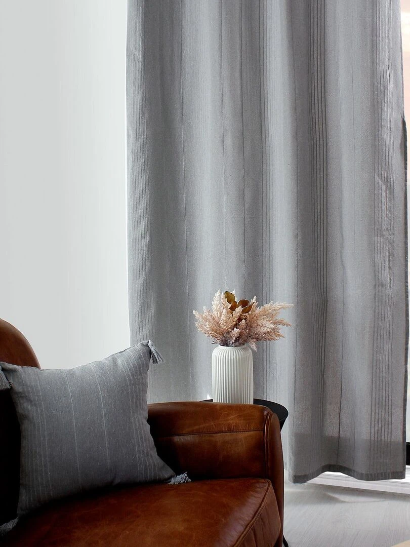 Rideau tendance en coton recyclé Gris clair