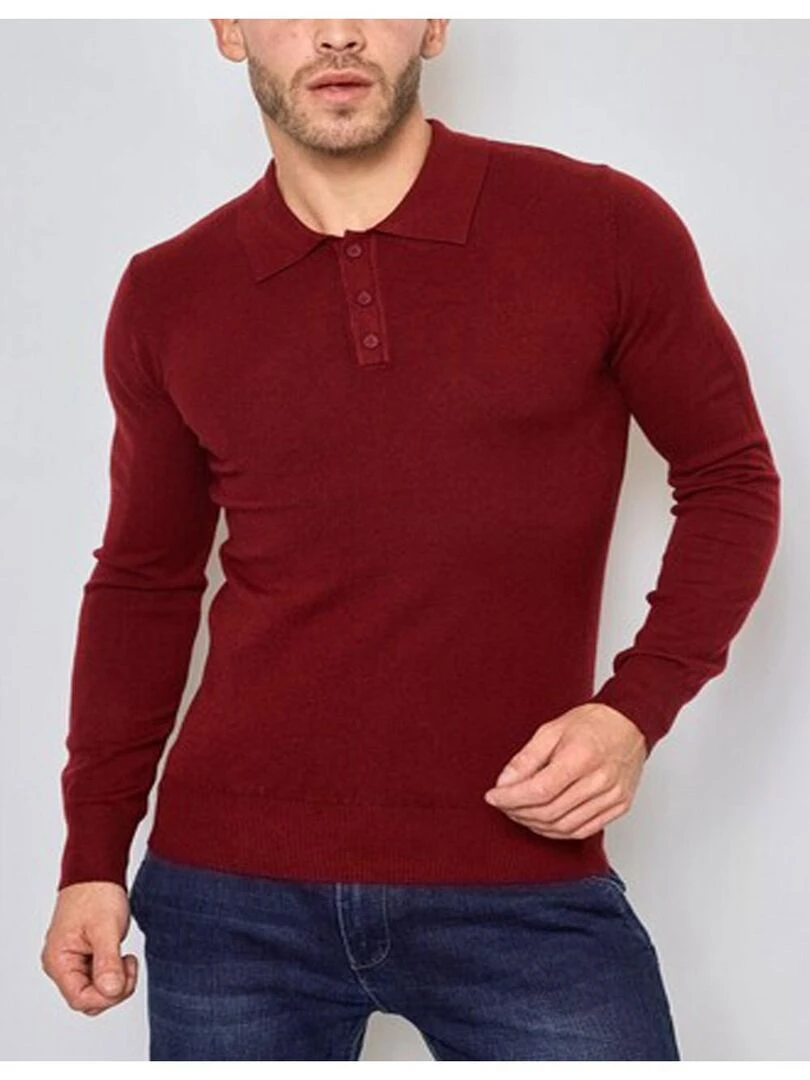 Pull col polo Kebello Bordeaux