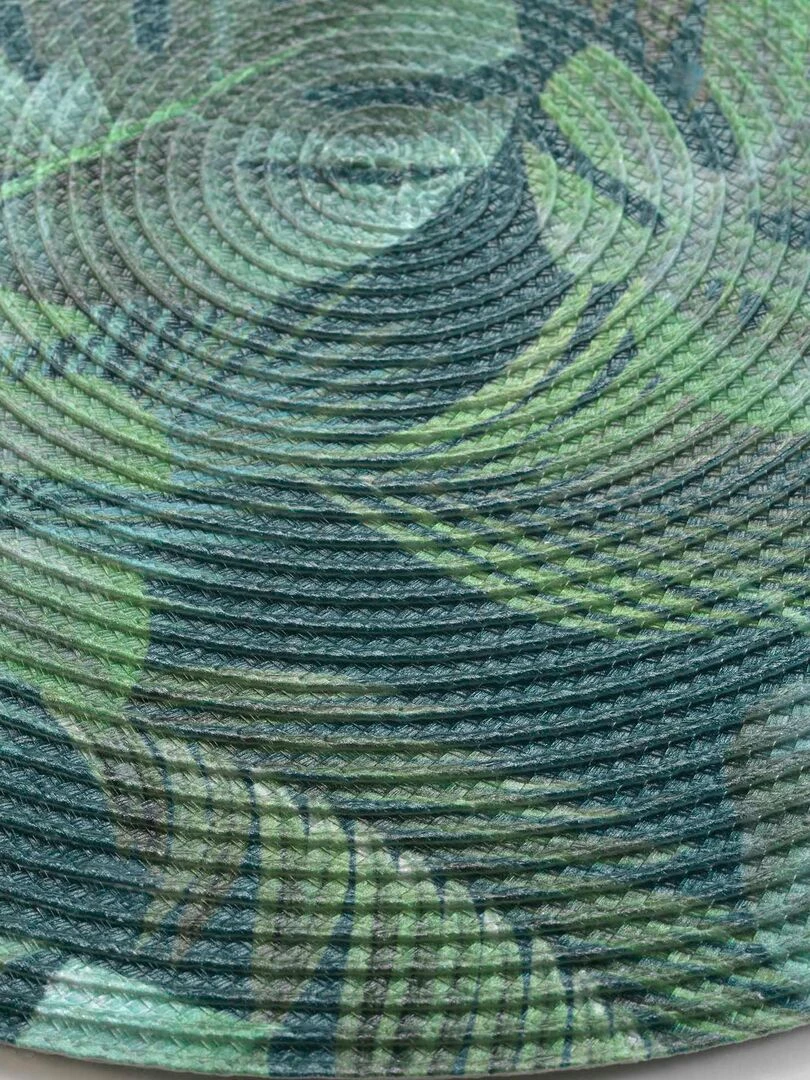 Set de table rond Feuilles tropicales Vert