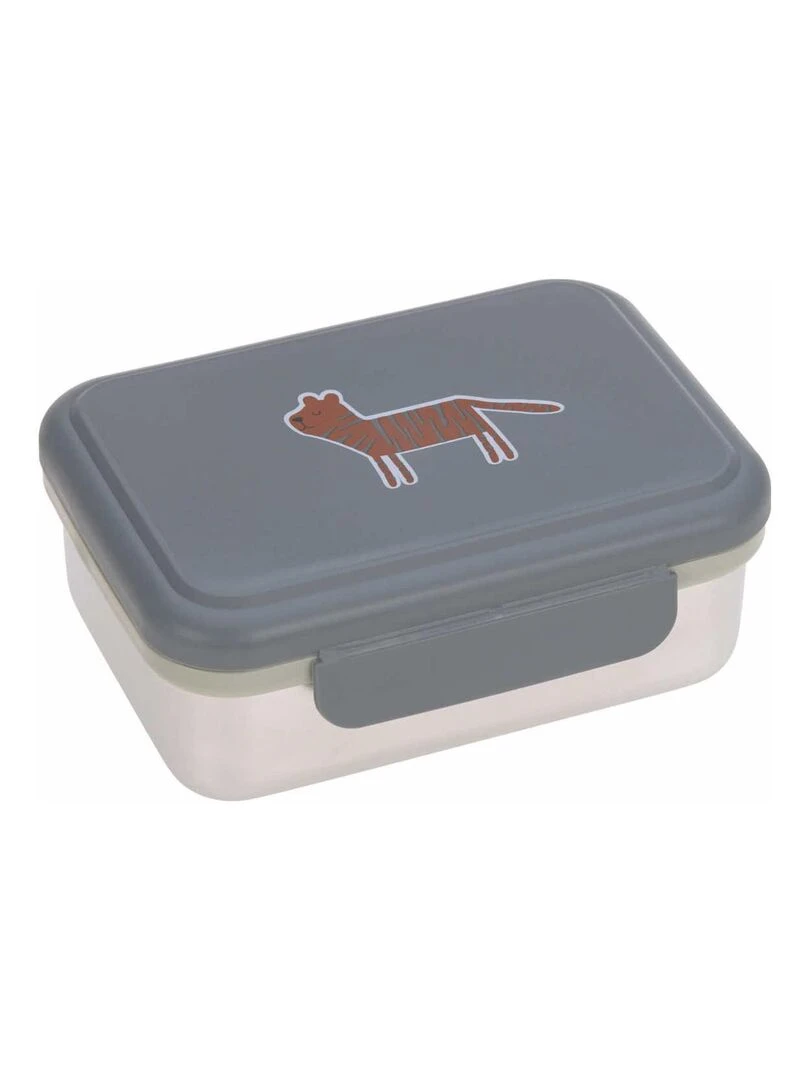 Boîte à goûter en inox Safari Tiger Gris