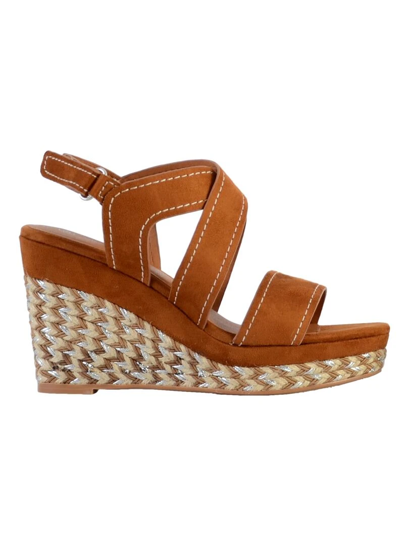 Sandale compensée The Divine Factory   Marron