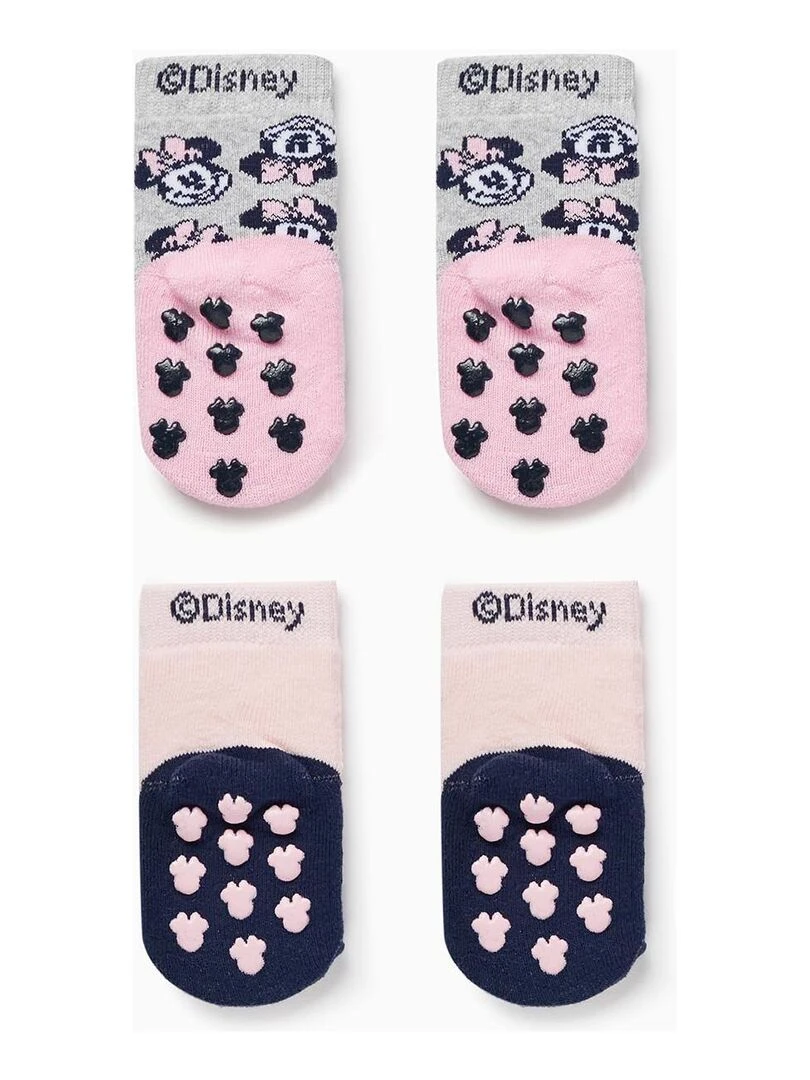 Pack 2 Paires de Chaussettes Antidérapantes pour Bébé Fille 'Disney' Multicolore