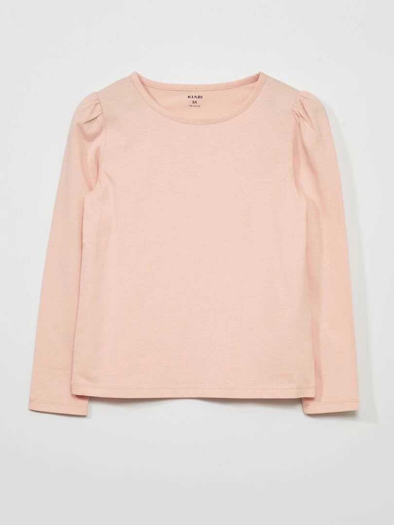 T shirt en jersey à manches longues Rose