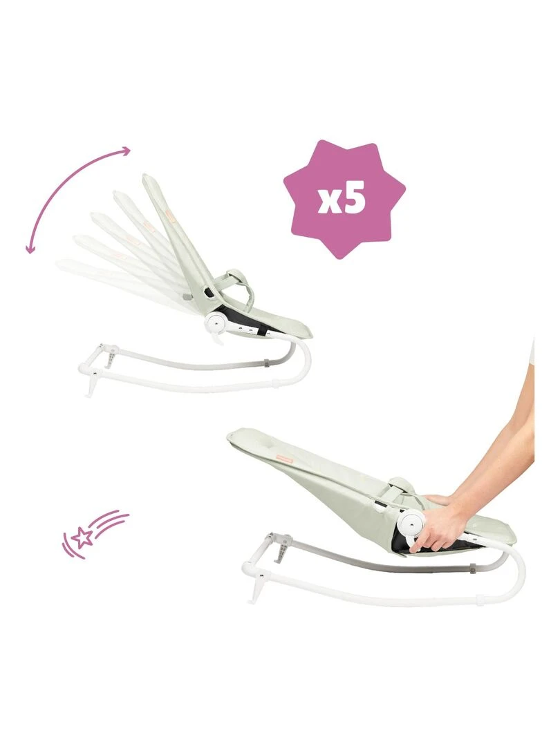 Transat pliable 2 en 1 multifonctions et arche de jeux  Lichen 'Badabulle'   Gris