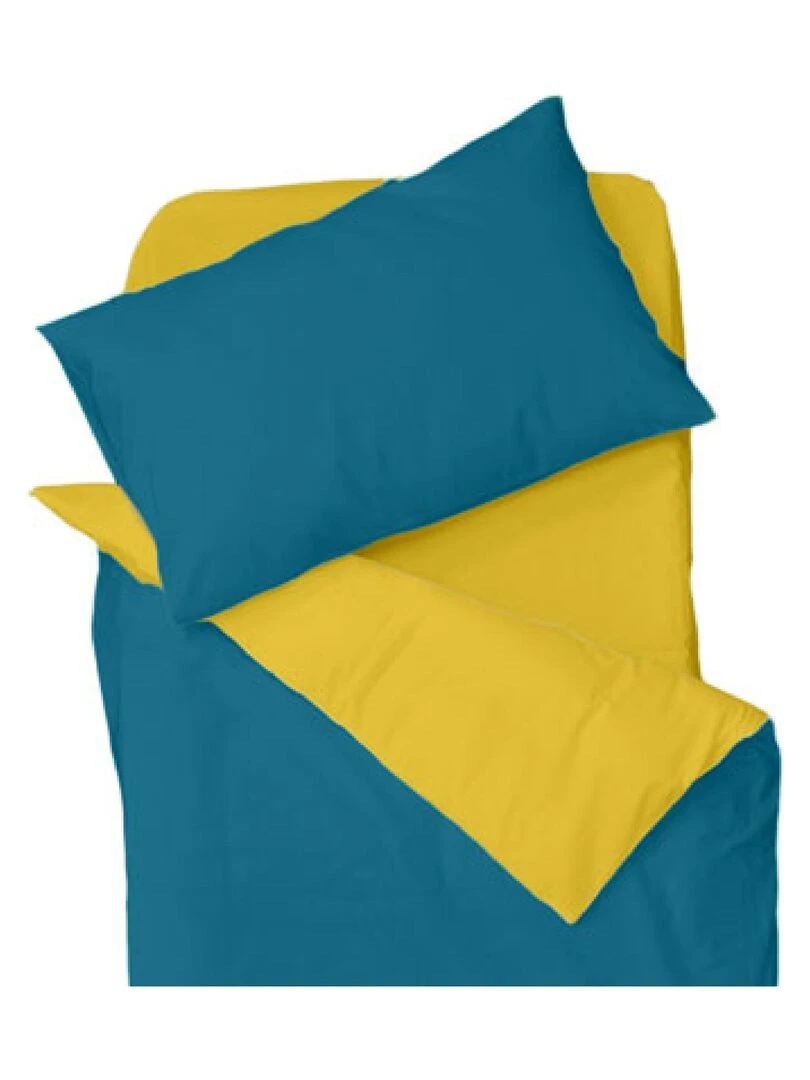 Parure de couette bicolore pour enfant Bleu