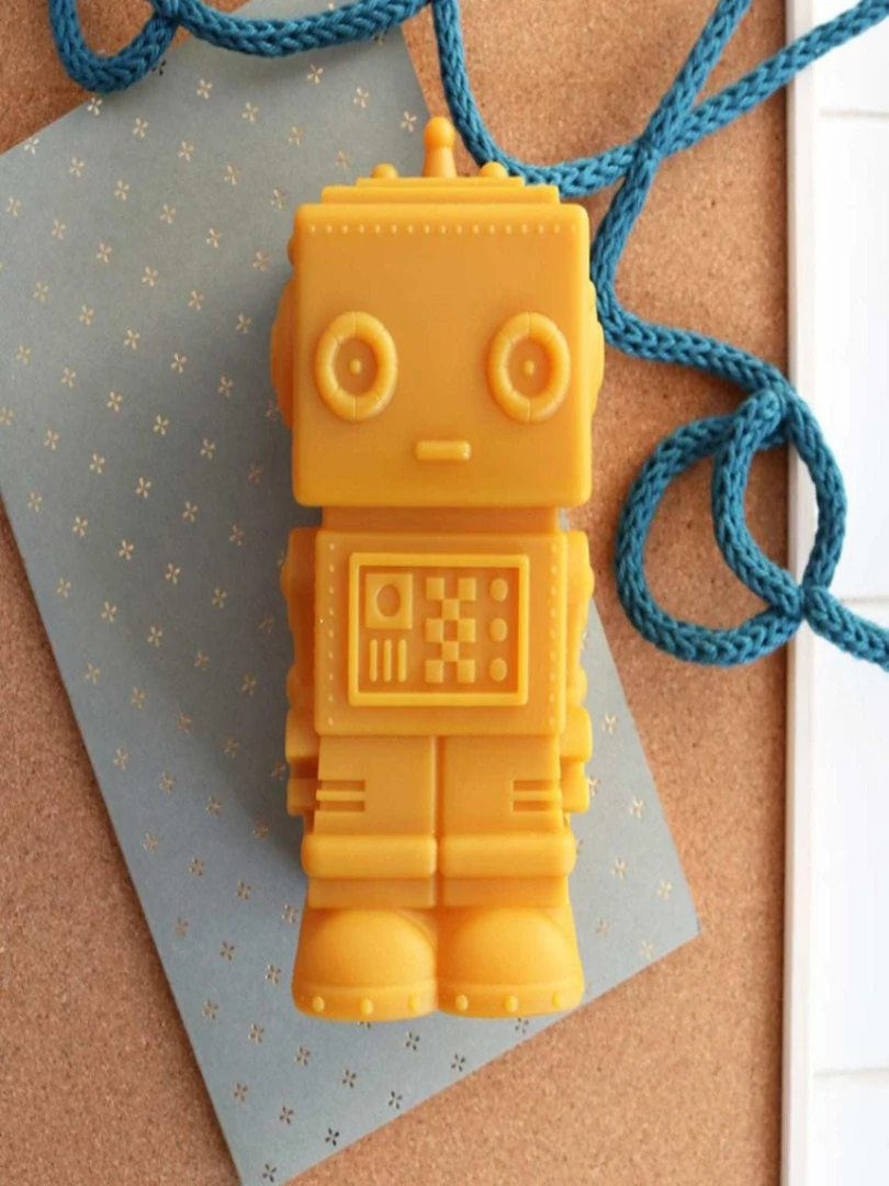 Petite Veilleuse Robot Jaune Doré (13 Cm)   Jaune