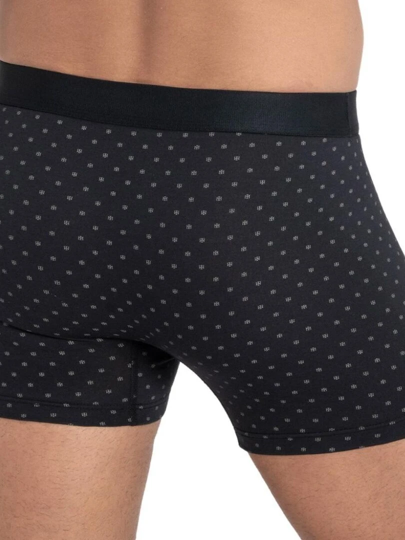 Pack de 2 boxers en coton et modal uni et logoté Haori   Bleu