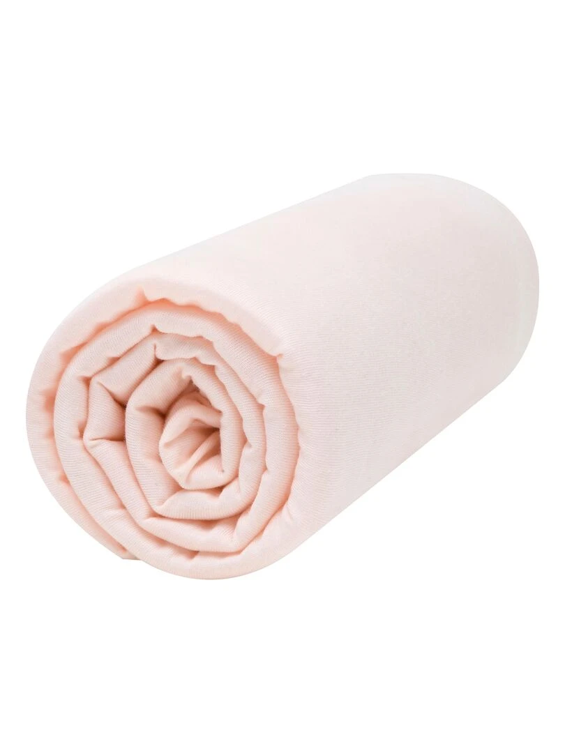 Lot x3 Draps housse bébé 100% jersey Bio peigné 'P'tit Basile' Rose clair