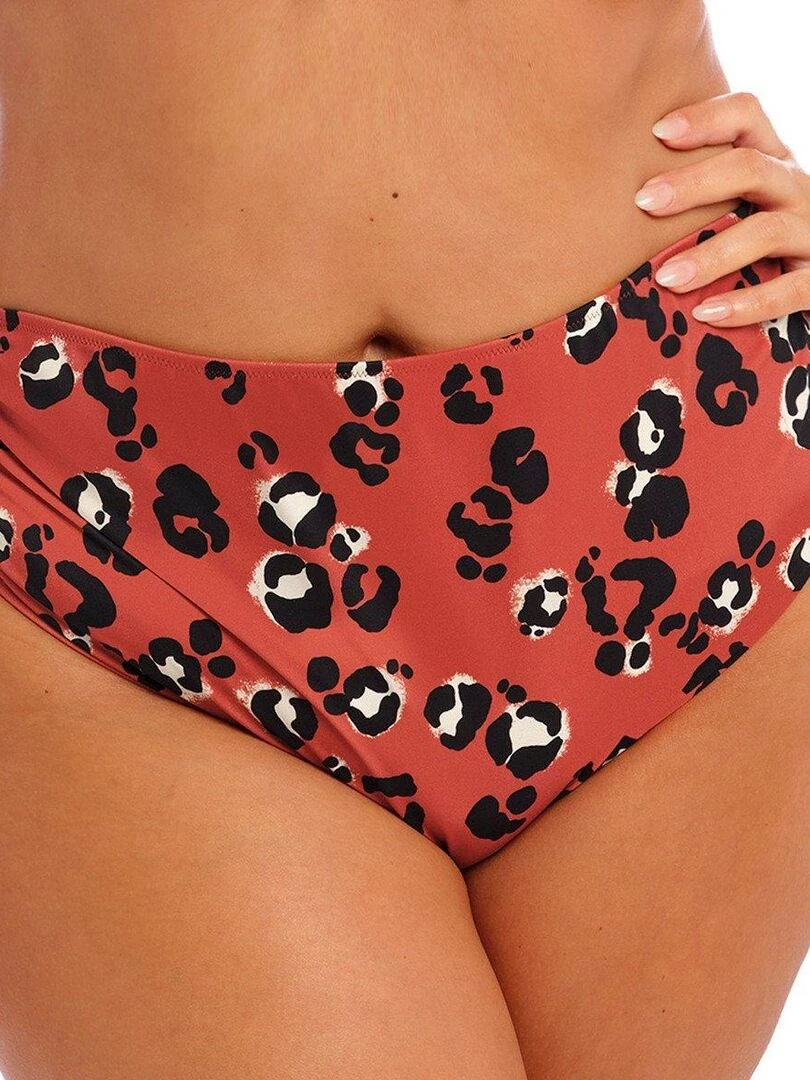 Bas de maillot léopard culotte ajustable Kotiya   Marron