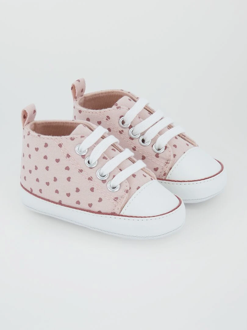 Baskets hautes en toile Rose