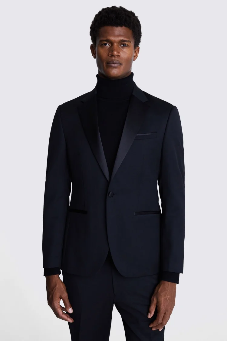 DKNY Slim Fit Black Notch Lapel Tuxedo Jacket Buy Online at Moss