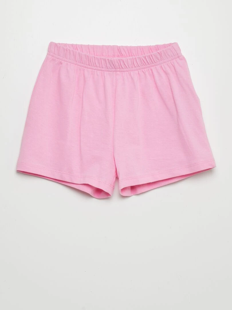 Ensemble pyjama court imprimé   2 pièces   Rose