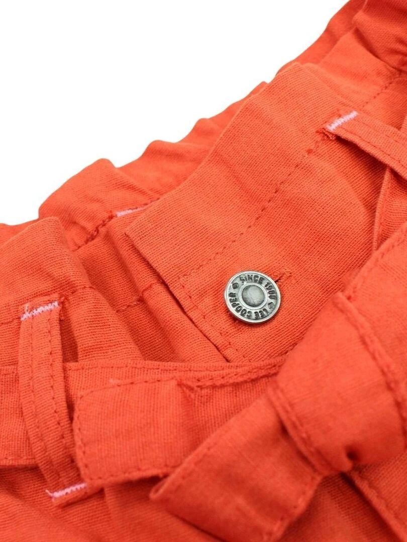 Lee Cooper   Short fille imprimé logo en coton   Orange