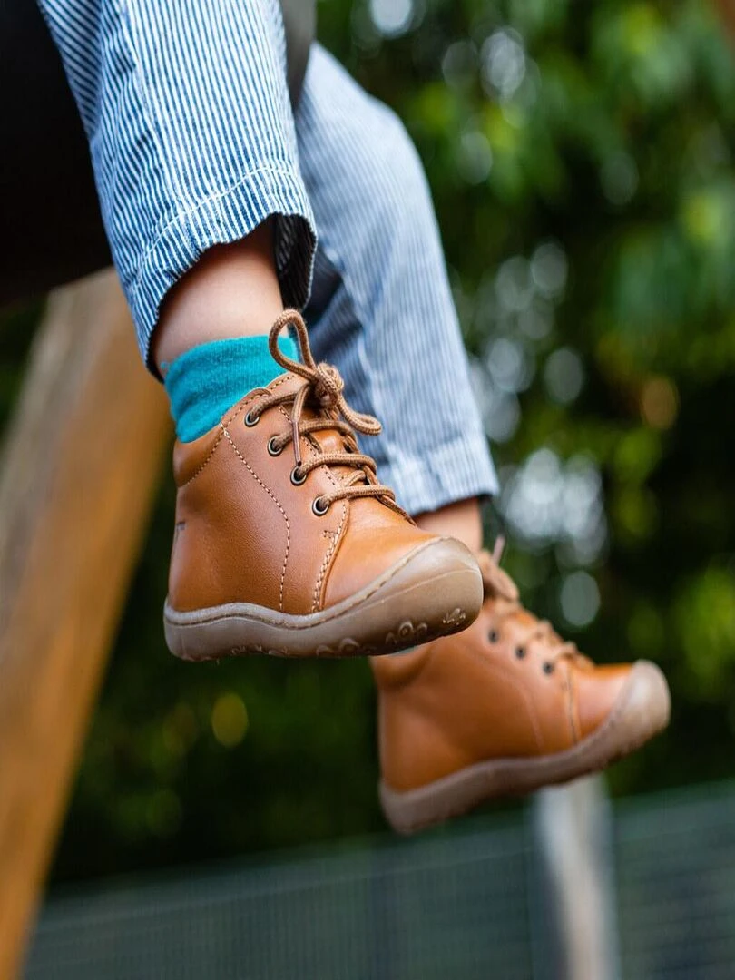 Chaussures premiers pas cuir Primmy cognac   Marron